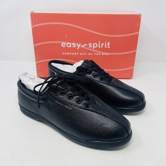 Easy Spirit Womens Size 9W Wide Ap Casual Lace-Up Walking Sneakers in Black $75 - Picture 3 of 7